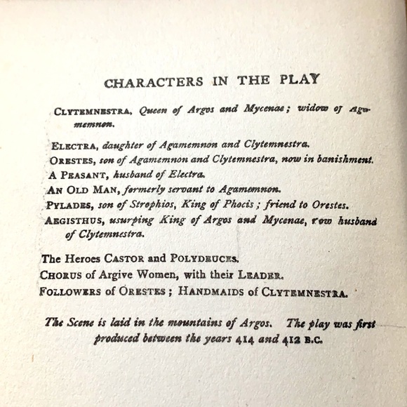 Book - Electra the play. Book dated early 1900. - Picture 3 of 4